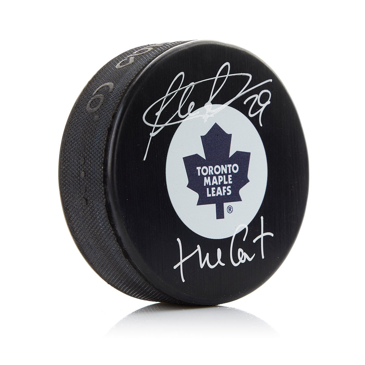 Felix Potvin Signed Toronto Maple Leafs Puck with The Cat Note product image 1, provided for visual reference and product