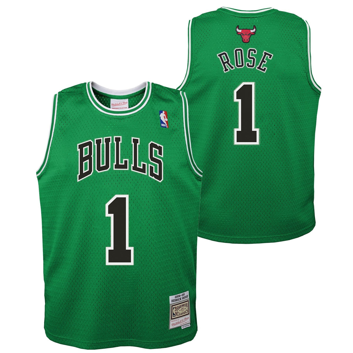 Chicago Bulls Derrick Rose Mitchell & Ness Kelly Green St. Patricks Day Hardwood Classics Swingman Jersey product image 1,