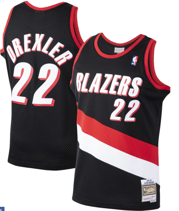 Portland Trail Blazers Clyde Drexler 1991-92 Mitchell & Ness Black Basketball Jersey product image 1, provided for visual