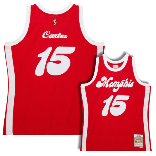Memphis Grizzlies Vince Carter Red 2016-17 Hardwood Classics Swingman Jersey product image 1, provided for visual reference