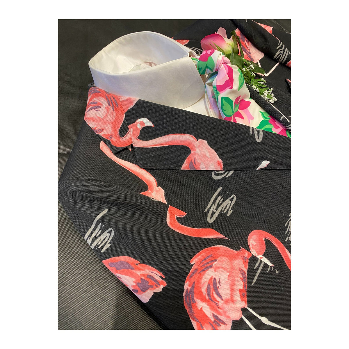 Don Cherry Flamingo Print On Air Worn Jacket Ensemble product image 4, provided for visual reference and product detail
