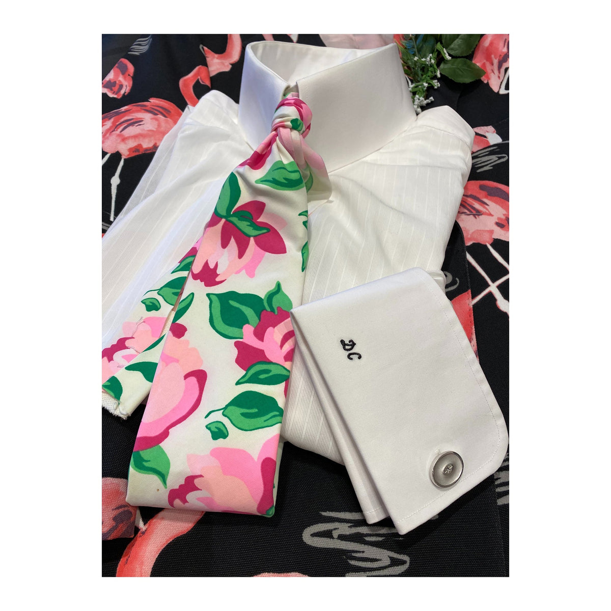 Don Cherry Flamingo Print On Air Worn Jacket Ensemble product image 5, provided for visual reference and product detail