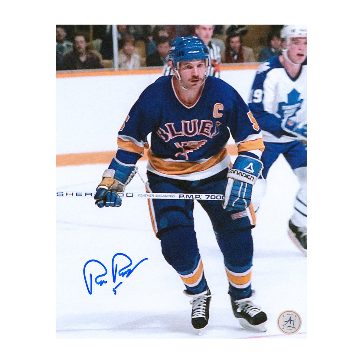 Rob Ramage Autographed St Louis Blues Captain 8x10 Photo product image 1, provided for visual reference and product detail