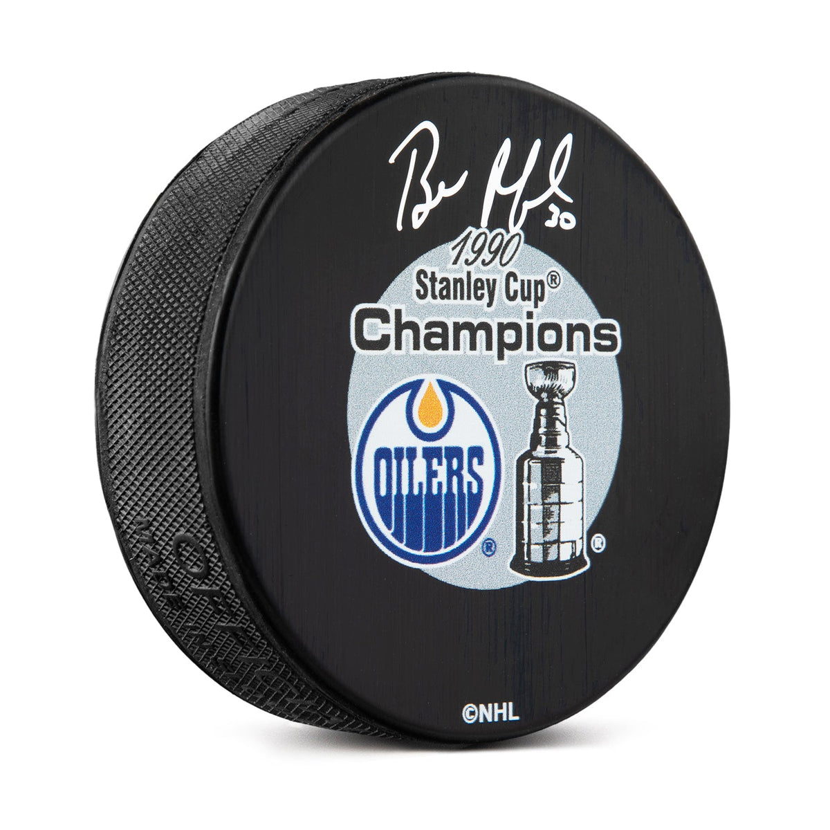 Bill Ranford Autographed Edmonton Oilers 1990 Stanley Cup Puck product image 1, provided for visual reference and product
