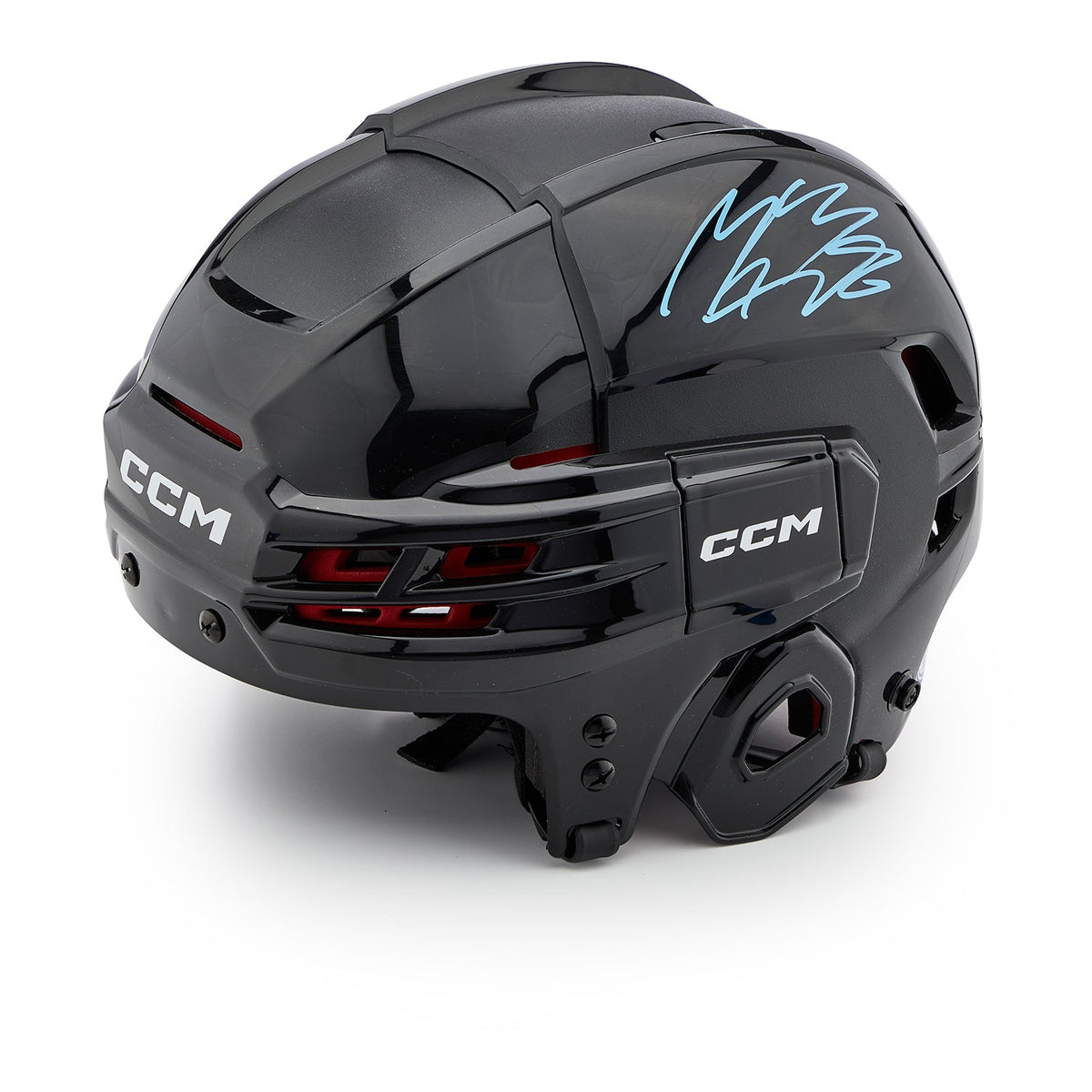 Mikko Rantanen Autographed Black CCM Tacks Hockey Helmet product image 1, provided for visual reference and product detail