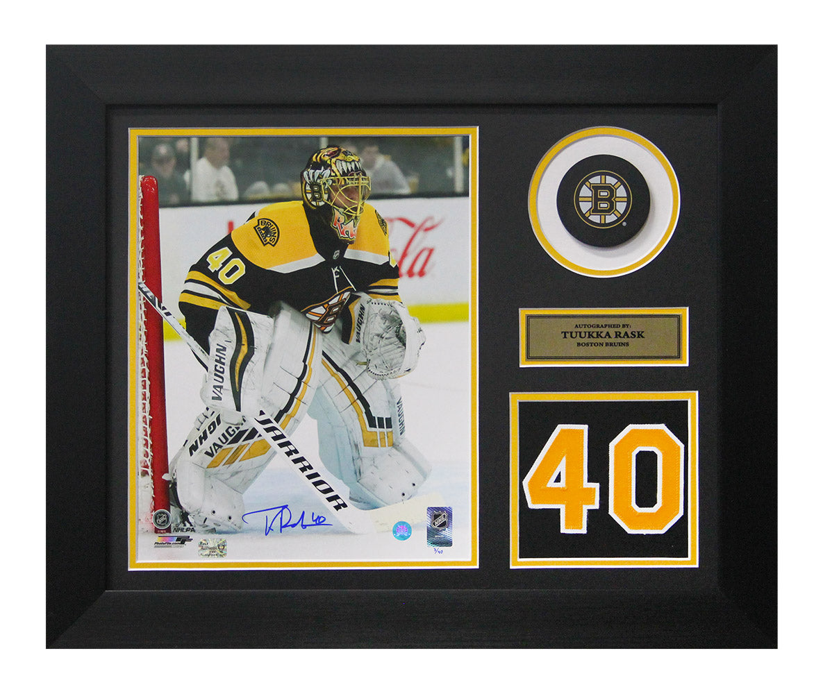 Tuukka Rask Signed Boston Bruins Game Day Number 20x24 Frame product image 1, provided for visual reference and product