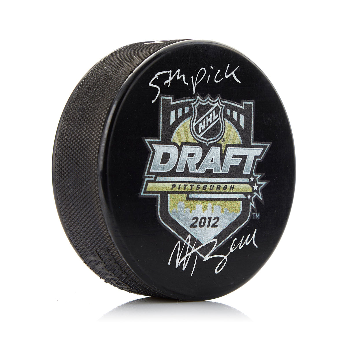 Morgan Rielly Signed 2012 NHL Entry Draft Puck with 5th Pick Note product image 1, provided for visual reference and product