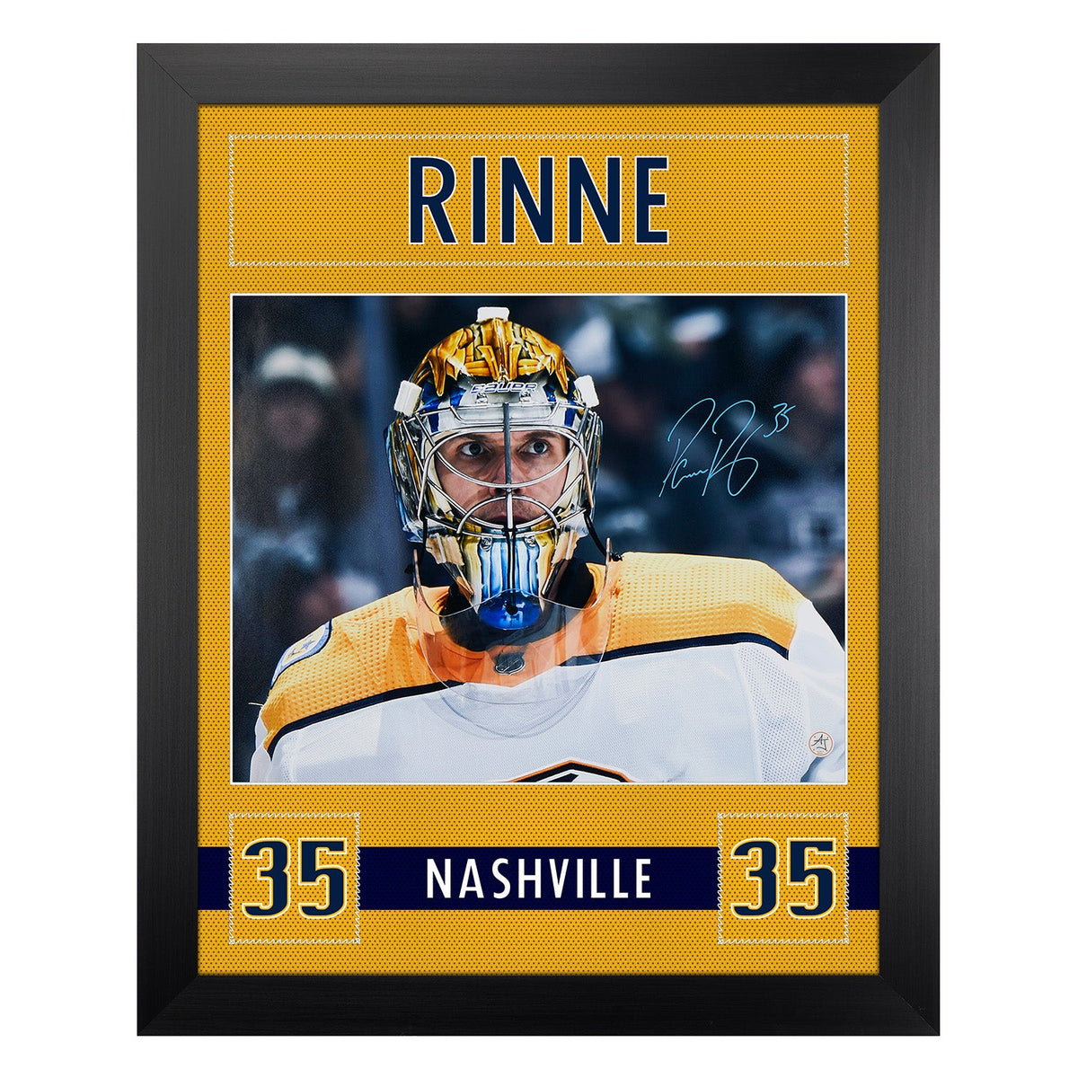 Pekka Rinne Autographed Nashville Predators Uniform Graphic 26x32 Frame product image 1, provided for visual reference and