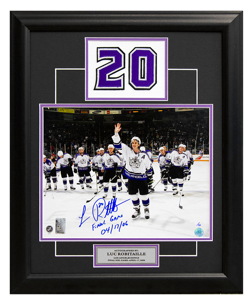Luc Robitaille LA Kings Signed & Dated Final Game 20x24 Number Frame #/20 product image 1, provided for visual reference and