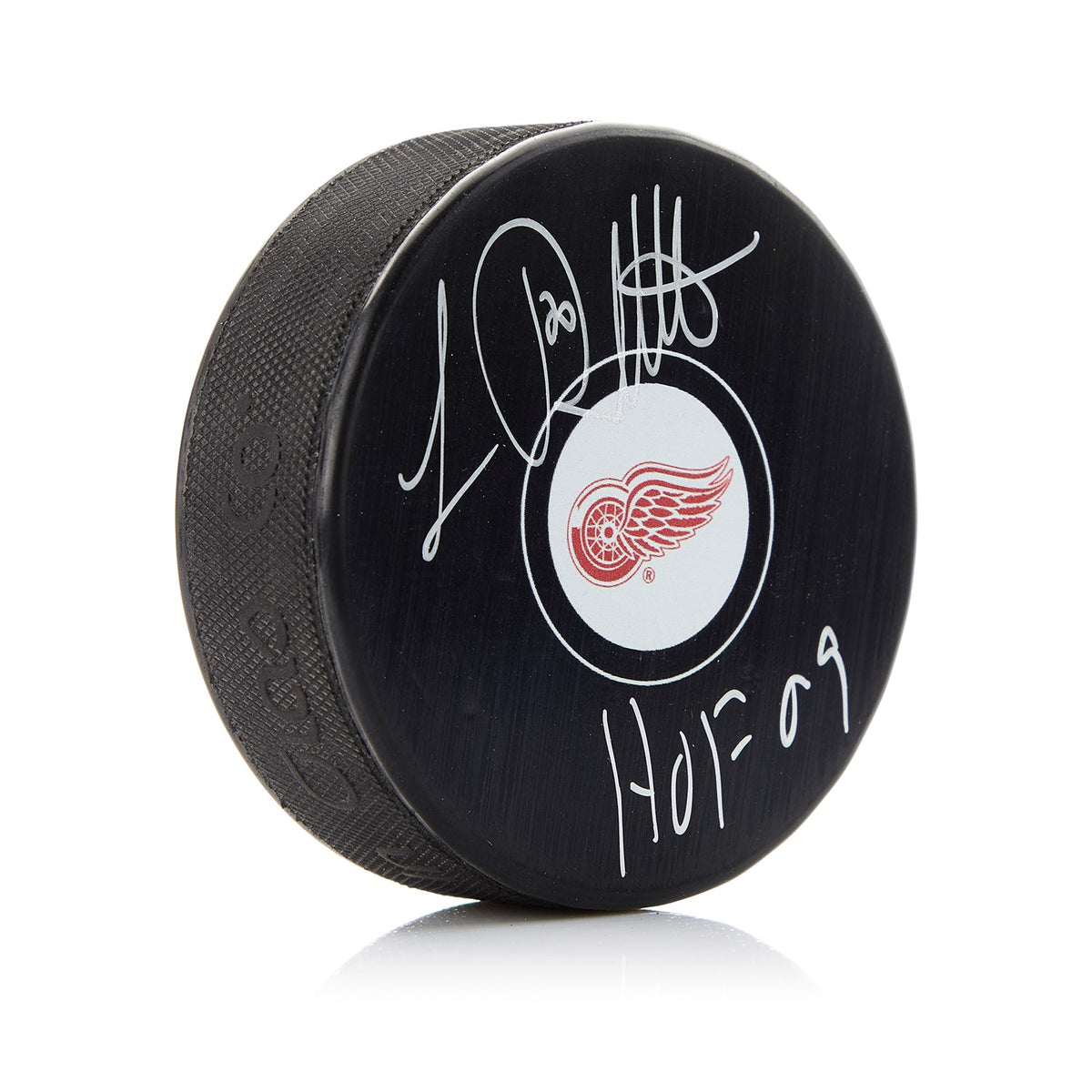 Luc Robitaille Signed Detroit Red Wings Hockey Puck with HOF Note product image 1, provided for visual reference and product