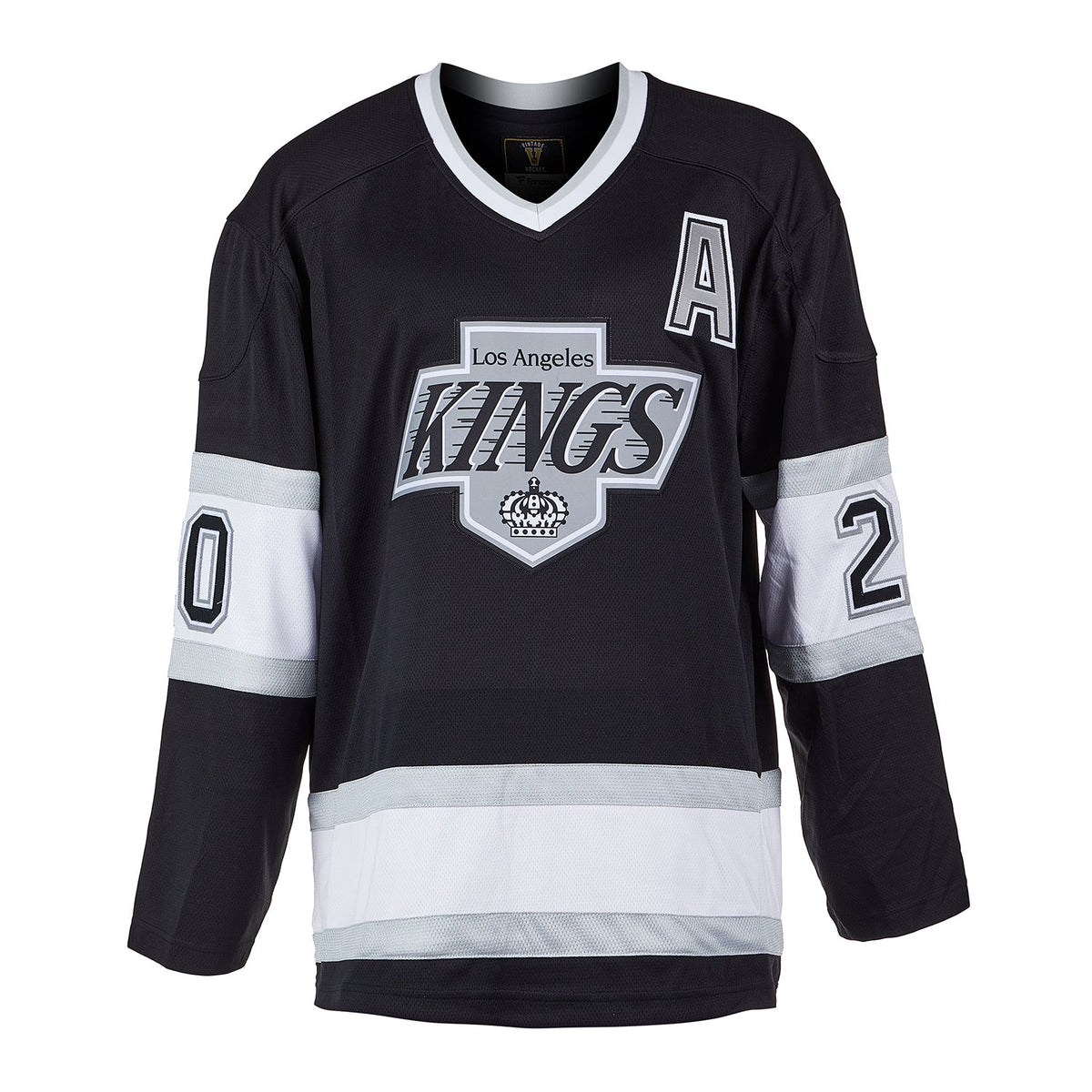 Luc Robitaille Autographed Los Angeles Kings Black Fanatics Throwback Jersey product image 2, provided for visual reference