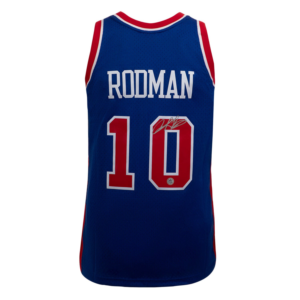 Dennis Rodman Autographed Detroit Pistons Mitchell & Ness Jersey product image 1, provided for visual reference and product