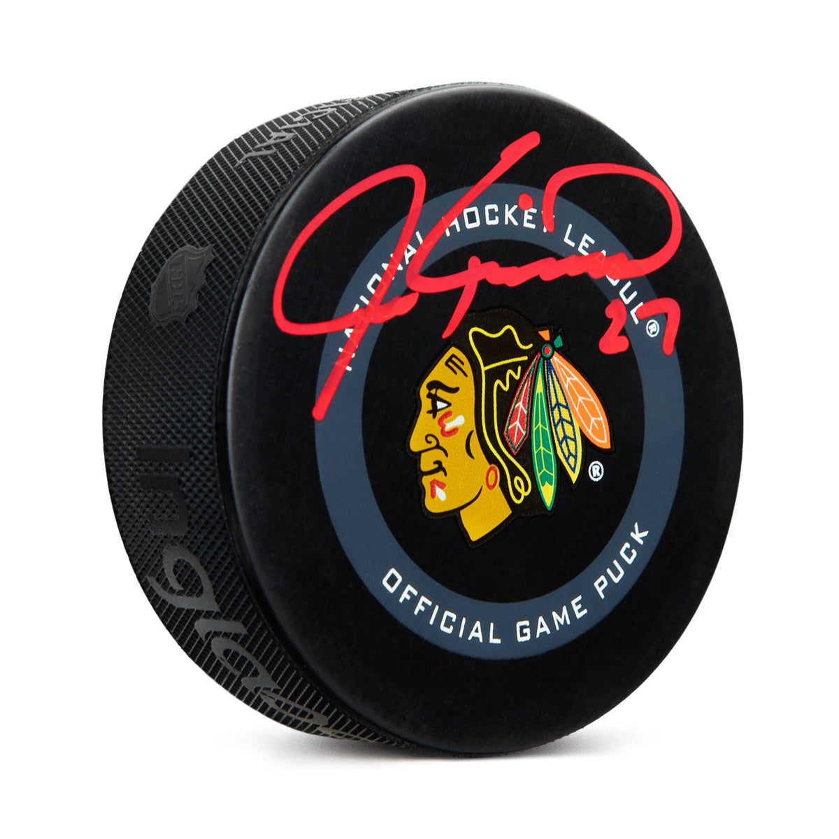 Jeremy Roenick Signed Chicago Blackhawks Official Game Puck product image 1, provided for visual reference and product
