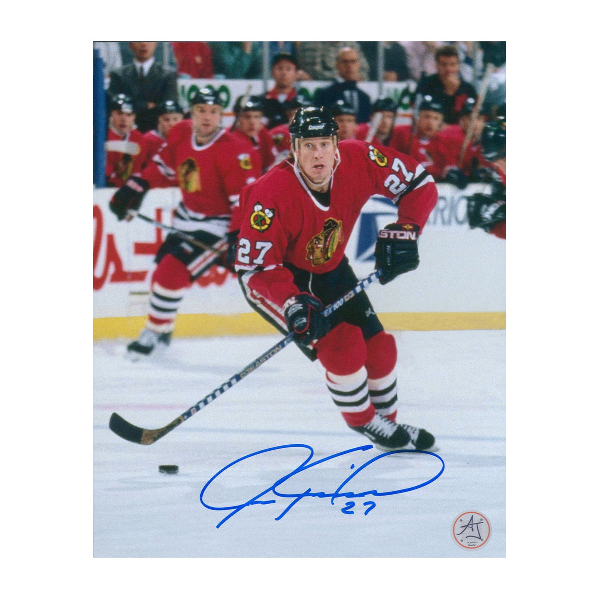 Jeremy Roenick Signed Chicago Blackhawks Breakout 8x10 Photo product image 1, provided for visual reference and product