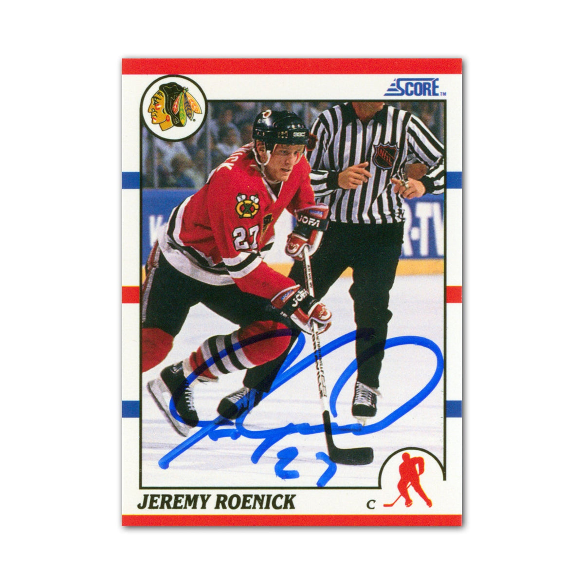 Jeremy Roenick Autographed 1990-91 Score #179 Rookie Card product image 1, provided for visual reference and product detail