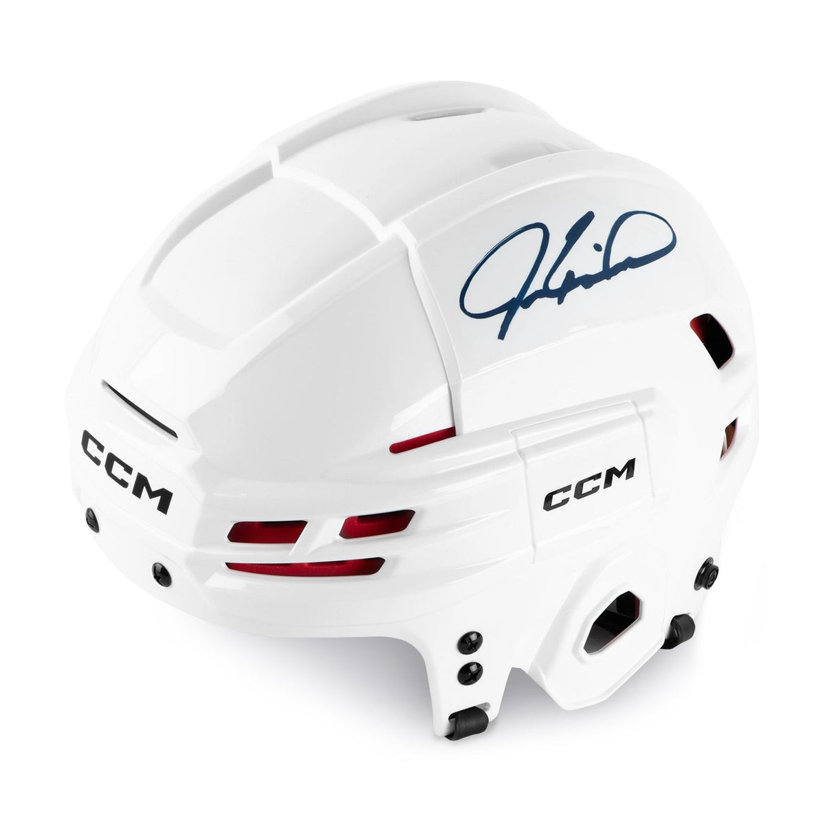 Jeremy Roenick Autographed White CCM Hockey Helmet product image 1, provided for visual reference and product detail review
