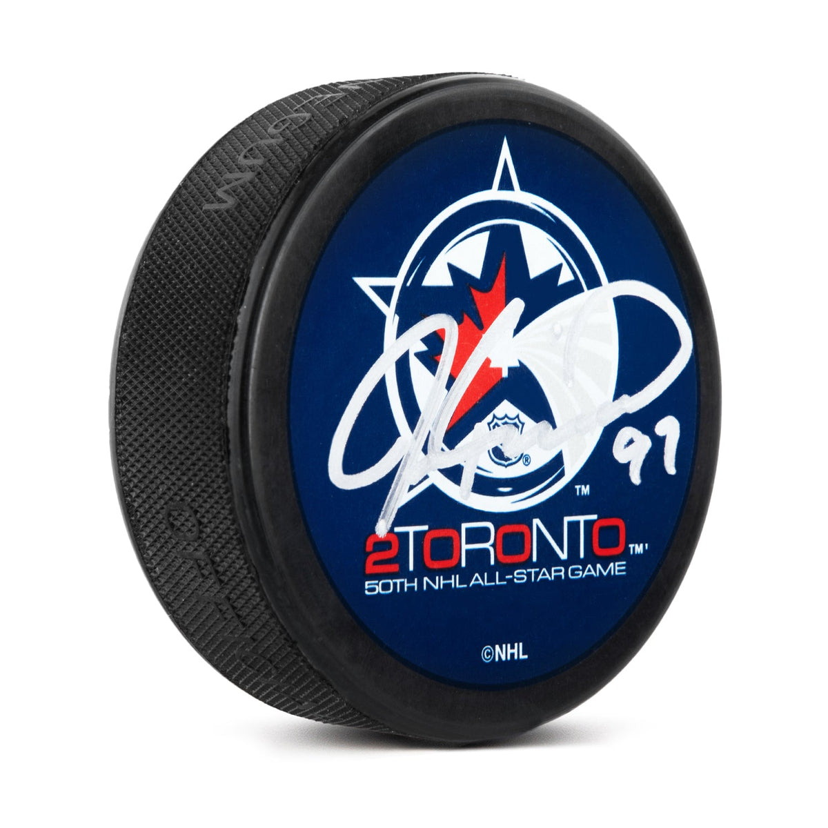 Jeremy Roenick Autographed 2000 NHL All-Star Game Puck product image 1, provided for visual reference and product detail