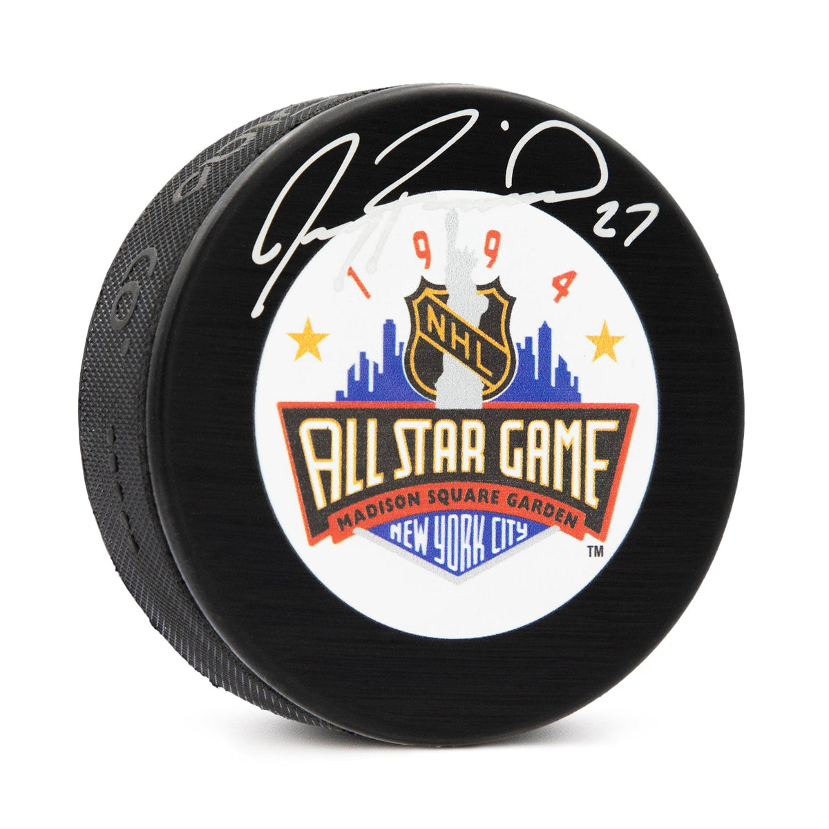 Jeremy Roenick Autographed 1994 NHL All-Star Game Puck product image 1, provided for visual reference and product detail