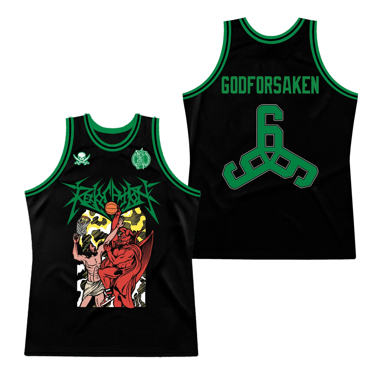 Revocation - Godforsaken basketball jersey product image 1, provided for visual reference and product detail review