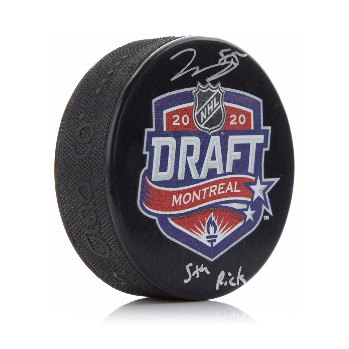 Jake Sanderson Signed 2020 NHL Entry Draft Puck with 5th Pick Note product image 1, provided for visual reference and