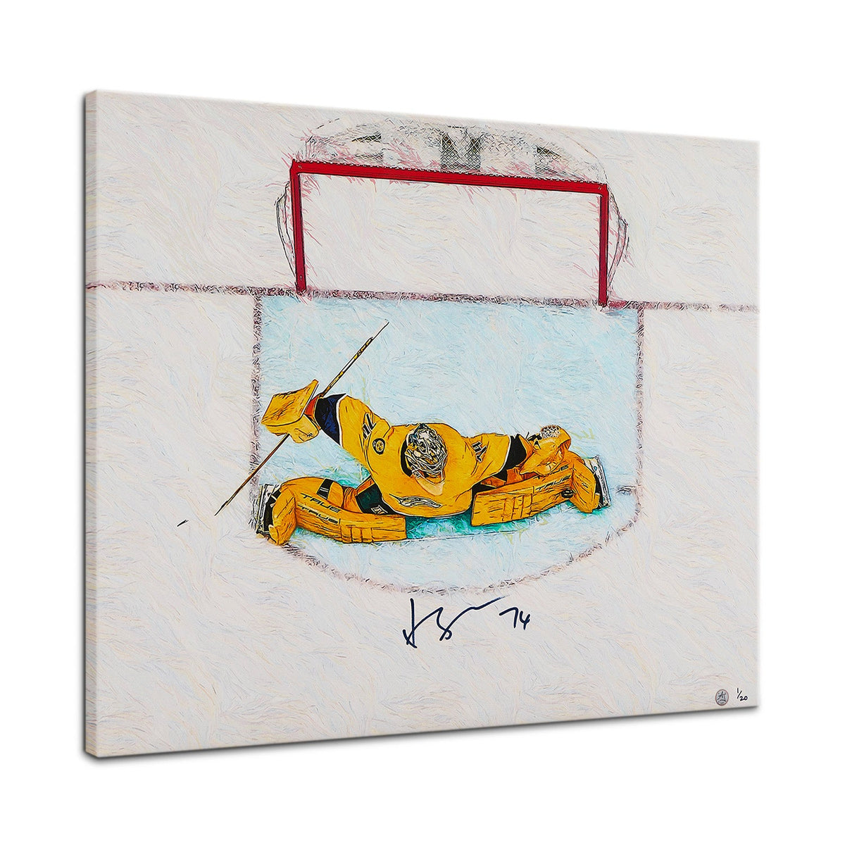 Juuse Saros Signed Nashville Aerial Crease View 26x32 Art Canvas /20 product image 1, provided for visual reference and