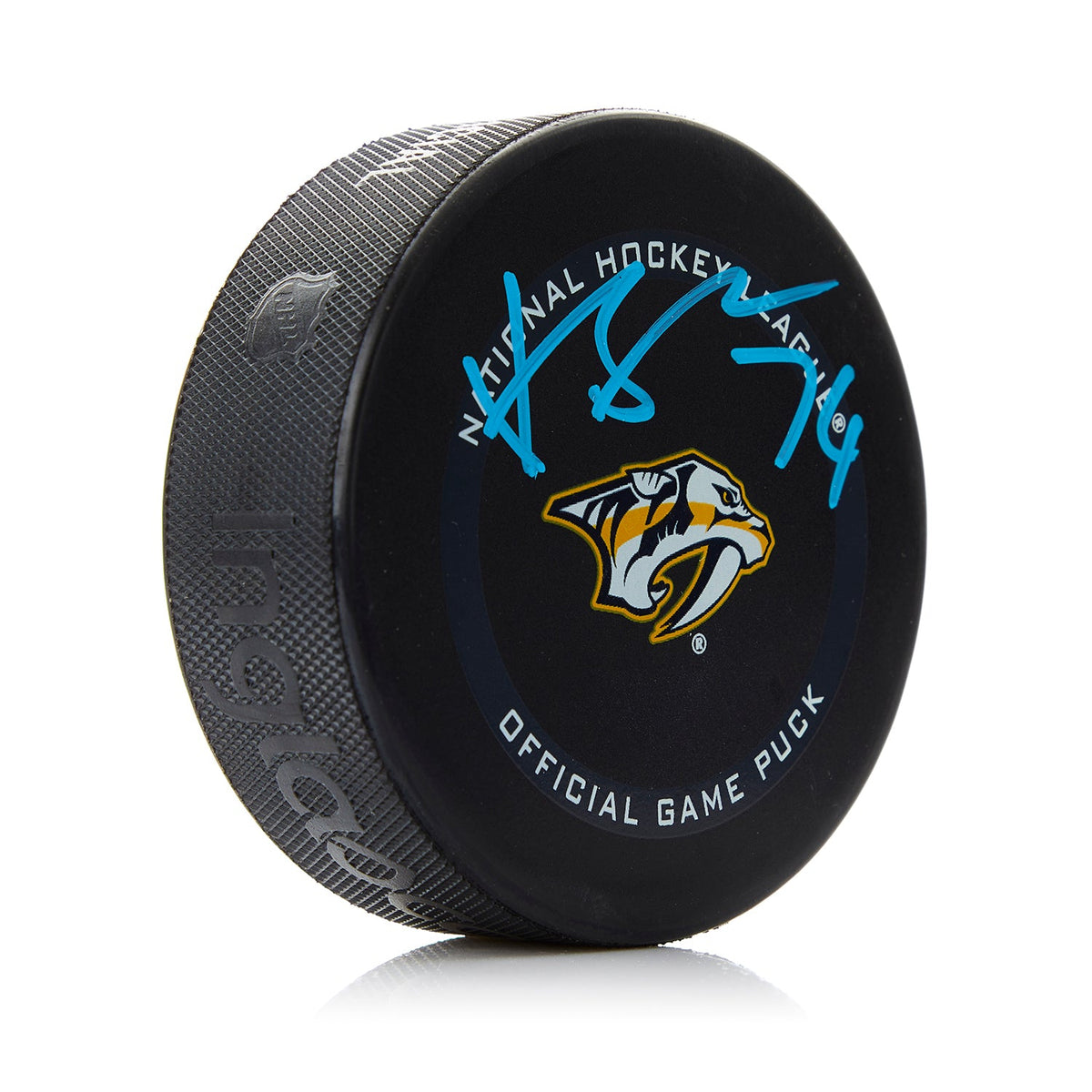 Juuse Saros Signed Nashville Predators Official Game Puck product image 1, provided for visual reference and product detail