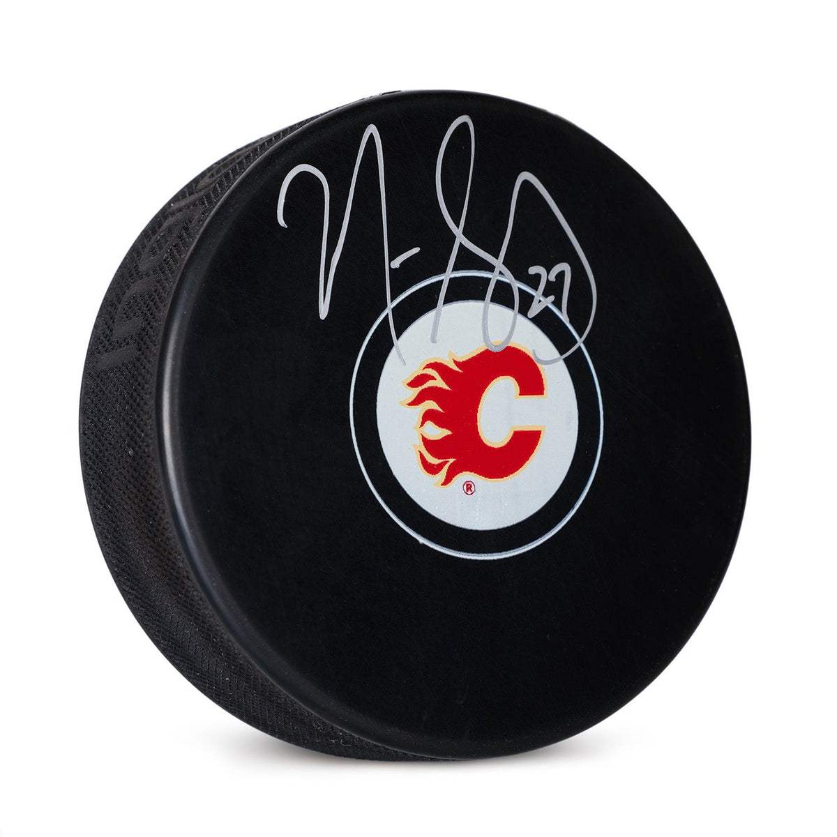 Marc Savard Autographed Calgary Flames Hockey Puck product image 1, provided for visual reference and product detail review