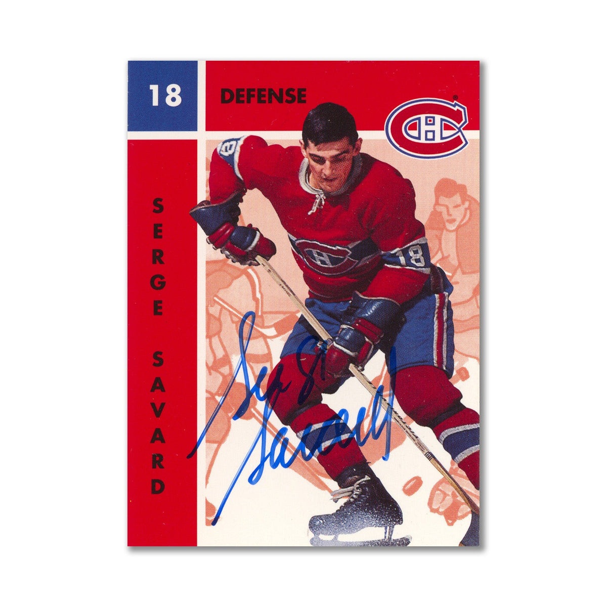 Autographed 1995 Parkhurst Missing Link #74 Serge Savard Hockey Card product image 1, provided for visual reference and