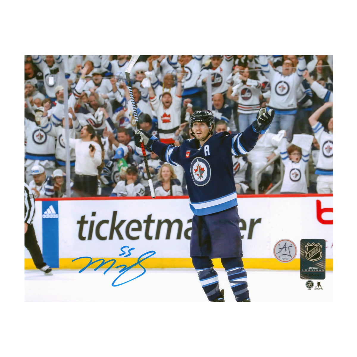 Mark Scheifele Signed Winnipeg Jets Playoff Whiteout 8x10 Photo product image 1, provided for visual reference and product
