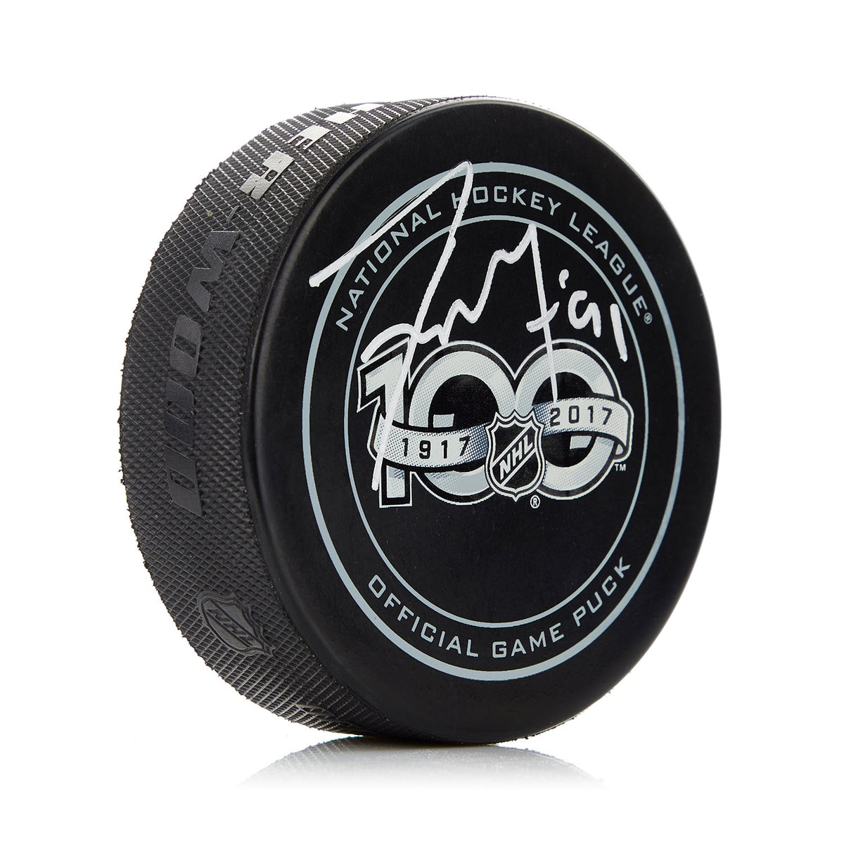 Tyler Seguin NHL Centennial Season Signed Official Game Puck product image 1, provided for visual reference and product