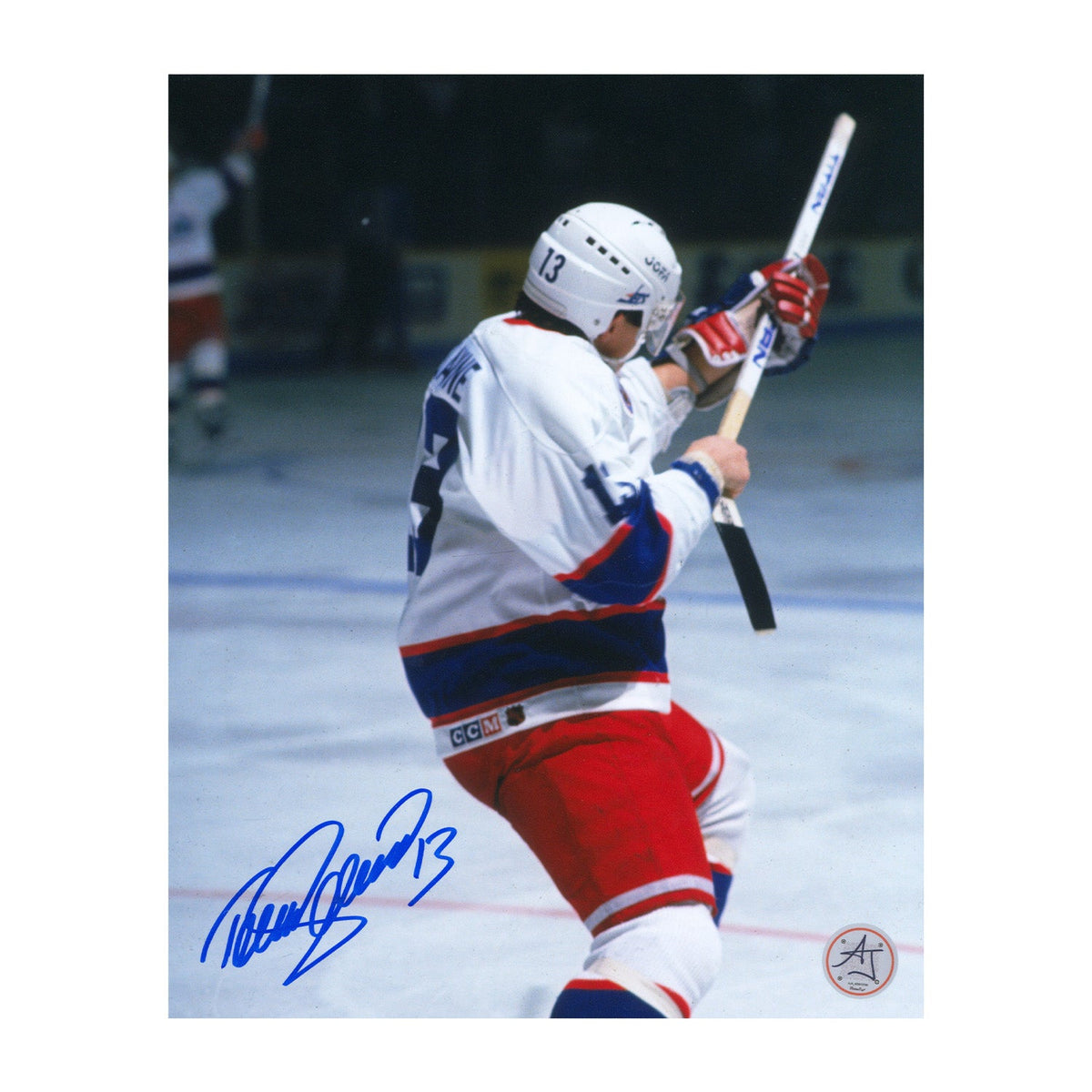 Teemu Selanne Signed Winnipeg Jets Rookie Goal Record Shooting 8x10 Photo product image 1, provided for visual reference and