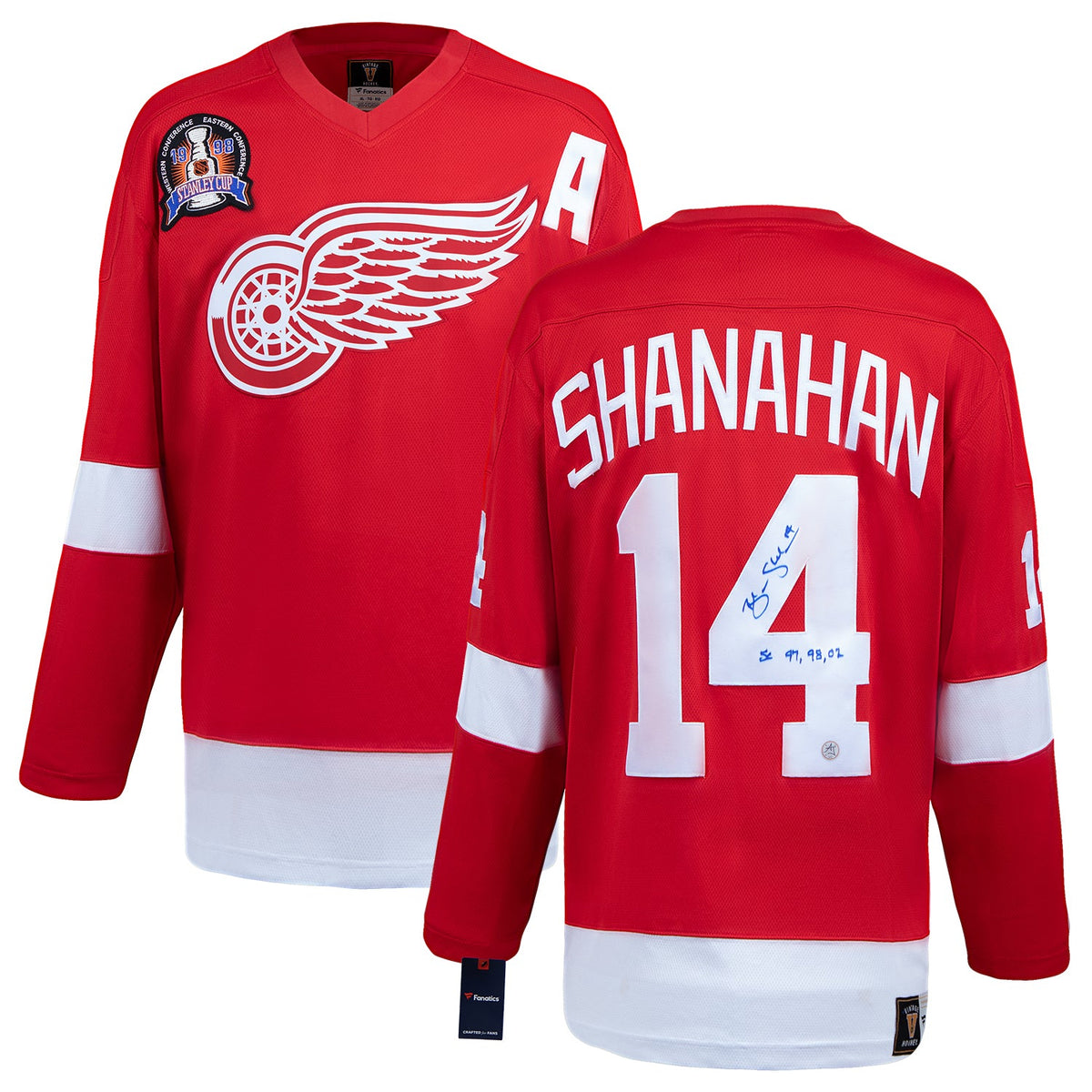 Brendan Shanahan Signed Detroit Red Wings Stanley Cup Throwback Fanatics Jersey product image 3, provided for visual