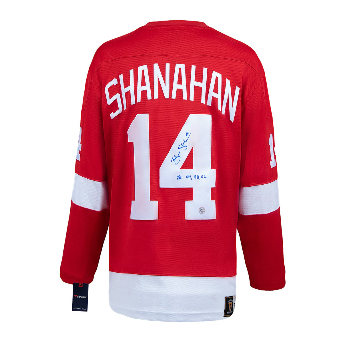 Brendan Shanahan Signed Detroit Red Wings Stanley Cup Throwback Fanatics Jersey product image 1, provided for visual