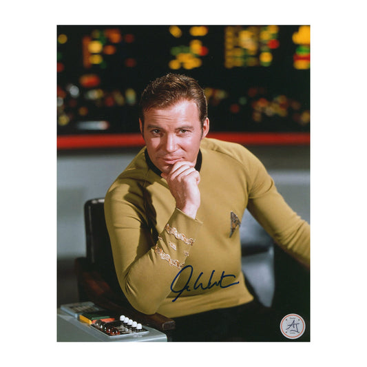 William Shatner Autographed Star Trek Captain's Chair 8x10 Photo product image 1, provided for visual reference and product