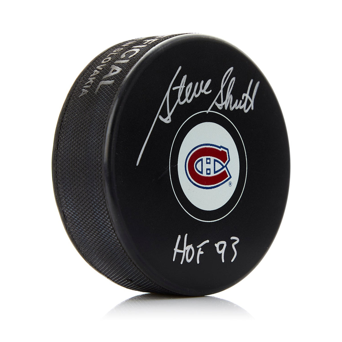 Steve Shutt Signed Montreal Canadiens Hockey Puck with HOF Note product image 1, provided for visual reference and product