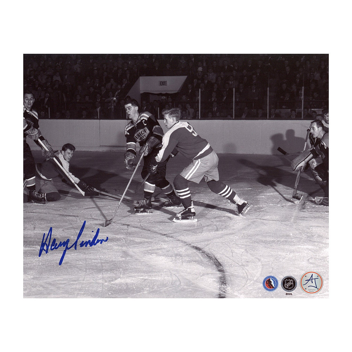 Harry Sinden Signed Team Canada Whitby Dunlops Game Action 8x10 Photo product image 1, provided for visual reference and