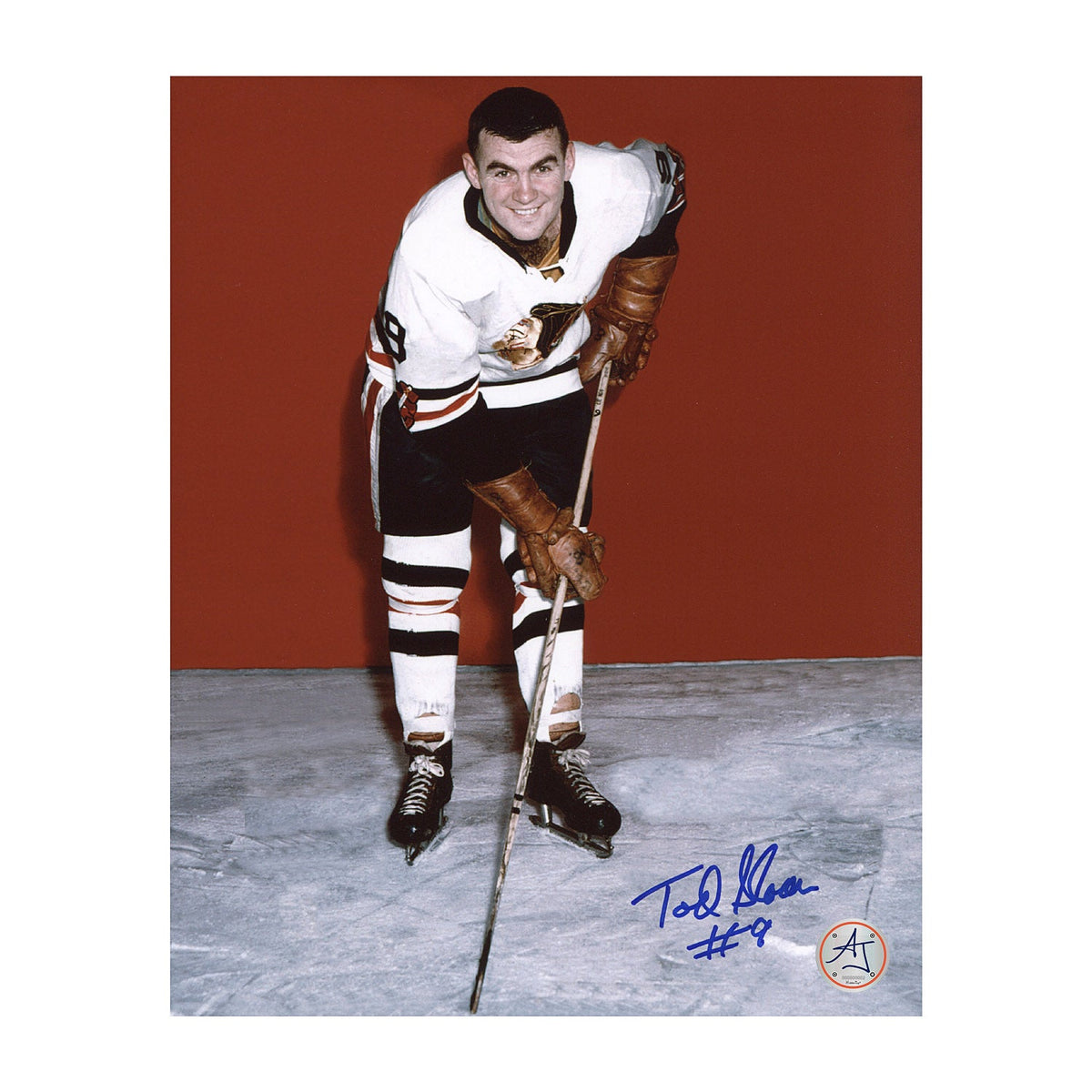 Tod Sloan Autographed Chicago Blackhawks Portrait 8x10 Photo product image 1, provided for visual reference and product