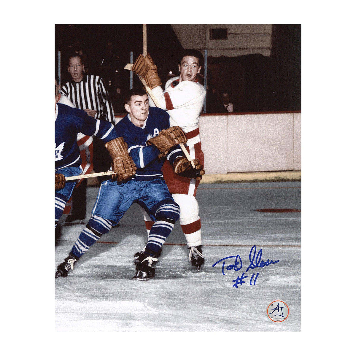 Tod Sloan Autographed Toronto Maple Leafs Game Action 8x10 Photo product image 1, provided for visual reference and product