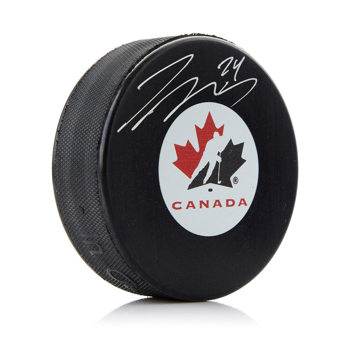 Ty Smith Autographed Team Canada Hockey Puck product image 1, provided for visual reference and product detail review
