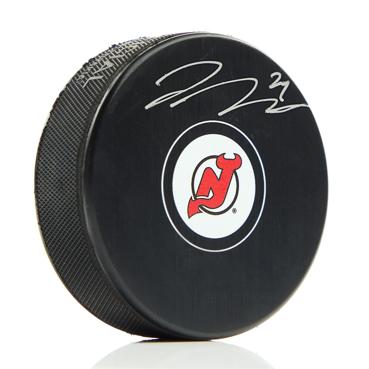 Ty Smith Autographed New Jersey Devils Hockey Puck product image 1, provided for visual reference and product detail review