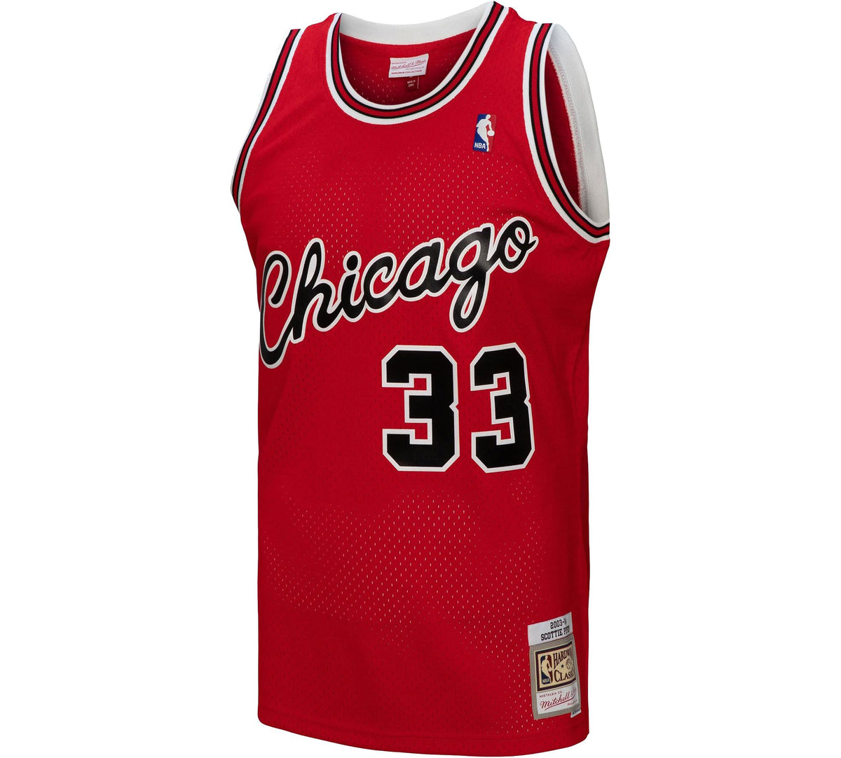 Mens Chicago Bulls Scottie Pippen Mitchell & Ness Red 2003 Hardwood Classics Swingman Jersey product image 2, provided for