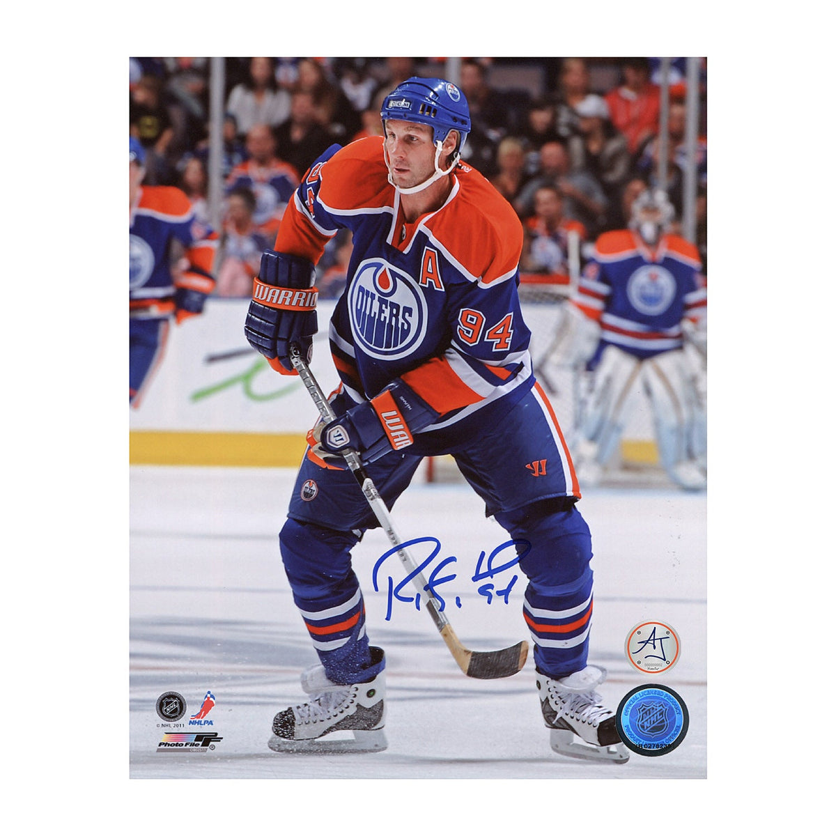Ryan Smyth Signed Edmonton Oilers Hockey 8x10 Photo product image 1, provided for visual reference and product detail review