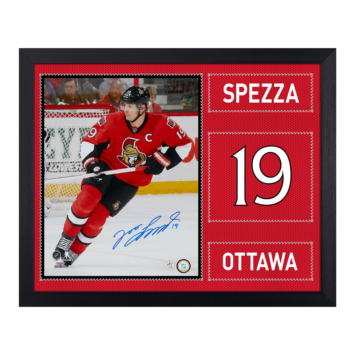 Jason Spezza Signed Ottawa Senators Uniform Graphic 19x23 Frame product image 1, provided for visual reference and product