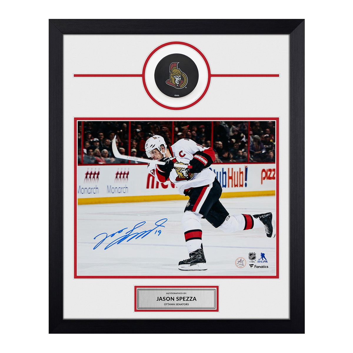 Jason Spezza Signed Ottawa Senators Puck Logo 19x23 Frame product image 1, provided for visual reference and product detail