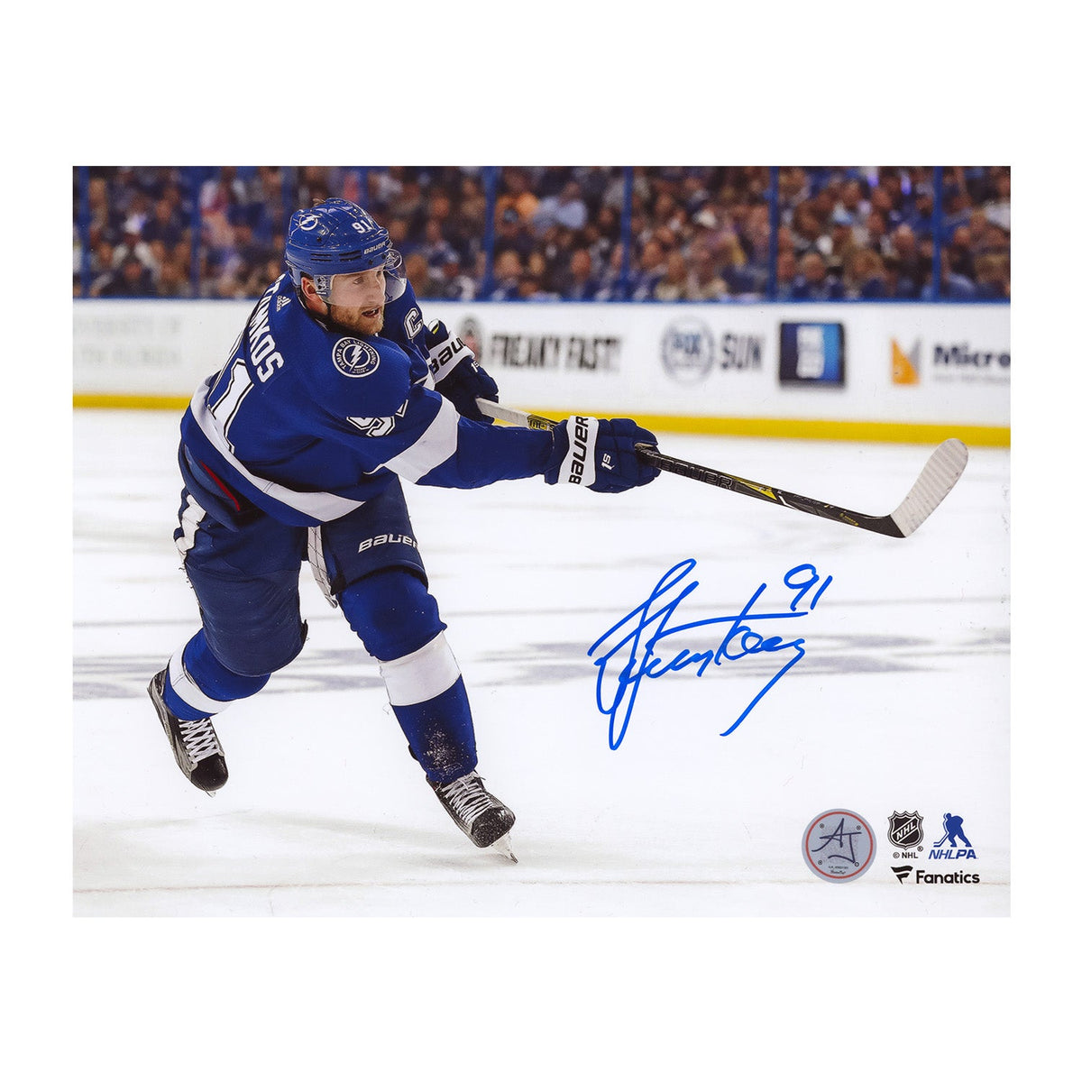 Steven Stamkos Autographed Tampa Bay Lightning Shooting 8x10 Photo product image 1, provided for visual reference and