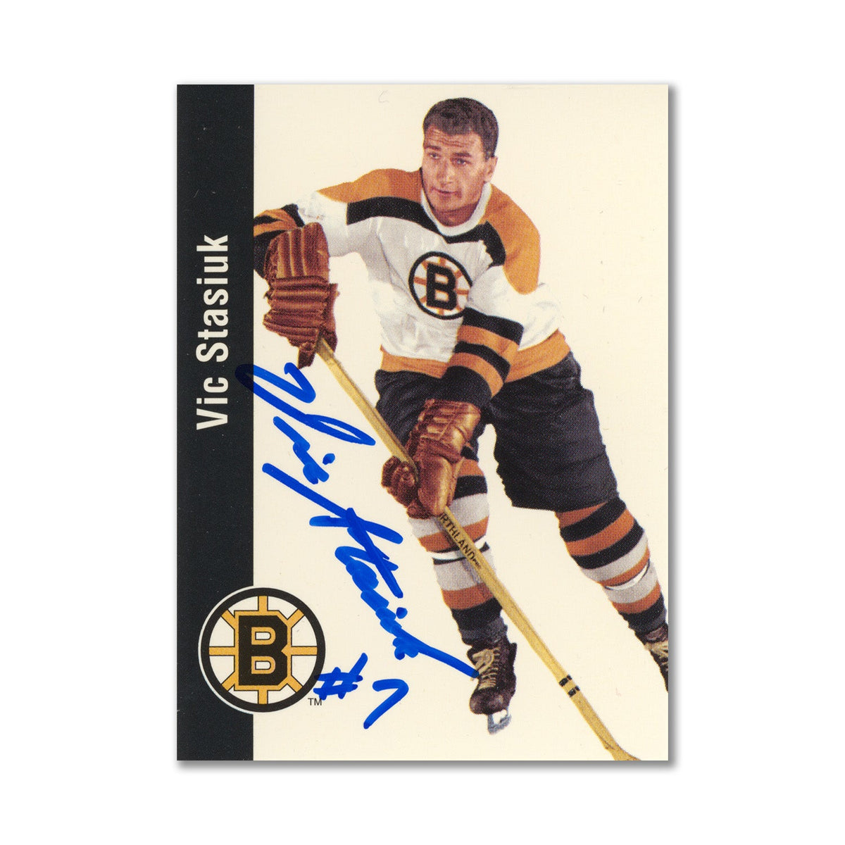 Autographed 1994 Parkhurst Missing Link #9 Vic Stasiuk Hockey Card product image 1, provided for visual reference and