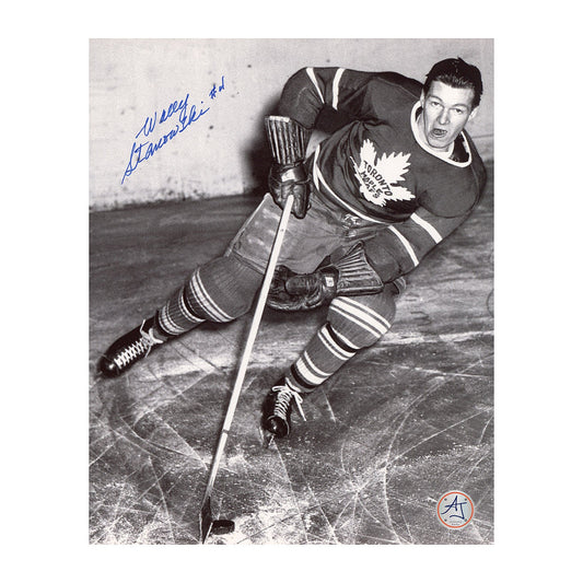 Wally Stanowski Autographed Toronto Maple Leafs Black & White Action 8x10 Photo product image 1, provided for visual