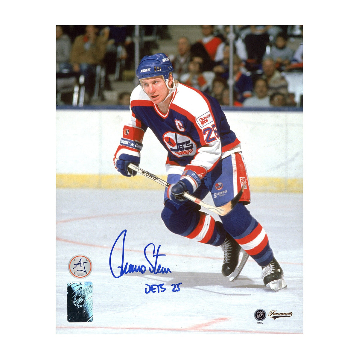 Thomas Steen Autographed Winnipeg Jets Captain 8x10 Photo product image 1, provided for visual reference and product detail