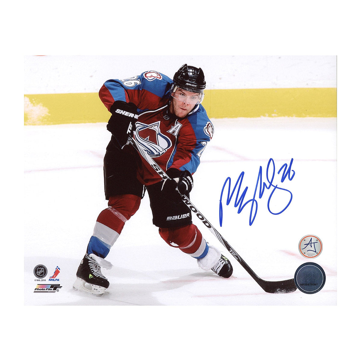 Paul Stastny Autographed Colorado Avalanche Shooting 8x10 Photo product image 1, provided for visual reference and product