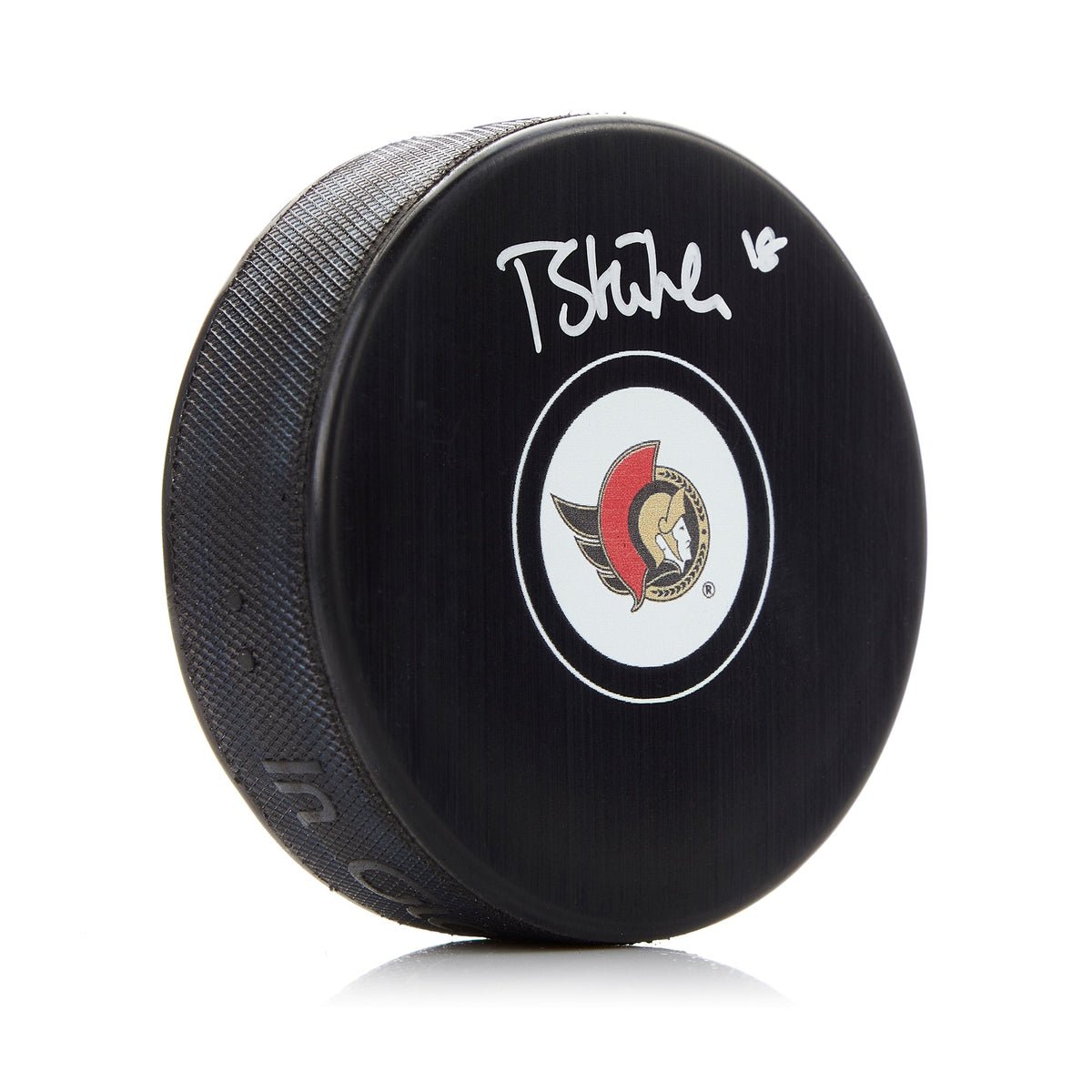 Tim Stutzle Autographed Ottawa Senators Hockey Puck product image 1, provided for visual reference and product detail review